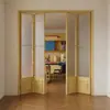 Puerta plegable negra retro estilo francés para balcón, cocina, baño, mampara de sala de estar, puerta corrediza con riel colgante de aleación de aluminio y magnesio de titanio