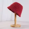 2025 Novo Chapéu de Balde de Tricô de Cor Pura Outono e Inverno para Mulheres Viajando Versátil Casual Roupa de Trabalho Chapéu de Balde Simples com Listras
