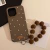 Estilo Ins Outono e Inverno Cachorrinho Desenho Animado Suporte Maçã 17 Capa de Celular Iphone16Pro Max Adequado para 14 Corrente para Pendurar 13
