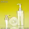 Botella Secundaria Personalizada de 400 ml para Loción y Gel de Ducha Cabezal de Bomba de Presión Dorada Galvanizada Botella de Plástico PET para Cuidado OEM