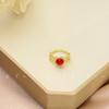 Anillo de Encaje Hueco Rojo Zircón Estilo Europeo y Americano Nicho Lujo Ligero Sentido de Gama Alta Exquisito Todo Fósforo Apertura Anillo Ajustable