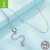 Collar con dije de plata de ley s925 bañado en platino, cadena única, estilo europeo y americano, con cadena de hueso de serpiente, venta al por mayor