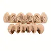 Venda Quente Europeia e Americana Hiohop Padrão Sarjado Seis Dentes Superiores e Inferiores Banhado a Ouro 18K Grills Dentários Hip-Hop Moda Atacado Transfronteiriço