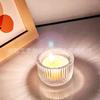 Vela Aromática de Vidro com Padrão Ondulado com Caixa de Presente Presente Corporativo Pedra de Energia de Cristal Flor Seca Caneca Aromática Artesanal