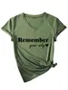 Lembre-se do Seu Porquê Amazon Ebay Site Independente Camiseta Casual Versátil Feminina Gola V Manga Curta Comércio Exterior