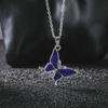 Europa y Estados Unidos transfronterizo caliente frío pequeño colgante de mariposa moda marca de moda hombres y mujeres titanio acero sensible a la temperatura cambio de color collar joyería