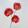 Flores Artificiales Amapola de 3 Cabezas Pintura al Óleo Vintage Amapola Decoración de Boda Exhibición de Arreglos Florales Flores Falsas