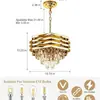 Lámpara de Cristal de Lujo Ligero Estilo Europeo para Boda E12 Estándar Americano Dorado Vidrio Vestíbulo Pasillo Dormitorio Luz Ambiental Lámpara de Techo para Comedor