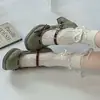 Sapatos Femininos Mary Jane Retrô 2026 Primavera Novo Estilo Laço Doce Boca Rasa Sapatos de Salto Alto Salto Grosso Estilo Francês