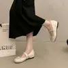 Zapatos Mary Jane sin cordones de caña baja con aumento interno de altura, zapatos planos de verano 2026 con lazo y hebilla plana para mujeres petite