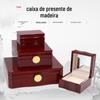 Caixa de Joias de Madeira Fivela de Lótus Caixa de Armazenamento de Joias Pintada com Espelho Caixa de Madeira Caixa de Joias Brincos Caixa de Joias Grão de Madeira