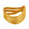 Nuevo anillo sencillo de acero de titanio resistente a la decoloración, joyería de lujo ligera de moda francesa, anillo de oro con textura femenina, venta al por mayor para mujeres