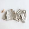 Traje de Terciopelo Austriaco para Niños de 0 a 5 Años Invierno Niños Estilo Coreano Tops Engrosados Pantalones de Chándal Niñas Conjunto de Dos Piezas Moderno