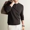 Suéter para hombre estilo 'old money' transfronterizo yingao, fino de manga larga para otoño, tejido de punto con botones y cuello redondo estilo chino, moderno