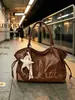 Bolsa de ombro casual simples retrô transfronteiriça 2026, bolsa tote grande para o dia a dia, bolsa de mão feminina versátil