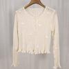 Cardigan Feminino de Tricô com Laço Protetor Solar Cardigan Feminino de Verão Fino Saia com Suspensório com Cor Sólida Top Doce