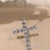 Lujo Ligero Elegante HW Mismo Estilo Diamante Corazón Colgante Alta Calidad Súper Brillante Ocho Corazones Ocho Flechas Amor Cruz Collar Mujer