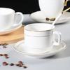Juego de Taza de Café de Cerámica Pintada a Mano Oro Taza y Platillo Británico Hotel Europeo Americano Taza para Café Leche Té Se Puede Agregar Logo
