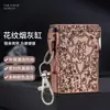 Estuche para Cigarrillos HY-932 para Cigarrillos Gruesos, Tapa Automática de Apertura Rápida, Resistente a la Presión, a Prueba de Humedad, Cenicero Portátil con Patrón