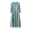 Vestido Estilo Suave para Mujer Primavera y Verano Nuevo Estilo Francés de Gama Alta Elegante Hermoso Chic Vestido de Hada de Siete Mangas