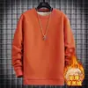 Sudadera sherpa de cuello redondo, gruesa, color liso, forrada de forro polar para otoño e invierno, unisex, estilo americano casual, versátil para varios atuendos