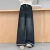 Jeans Feminino Estilo Primavera e Outono 2026 Novo Estilo Roupas de Outono Infantis Calças Wide-Leg Meninas Crianças Mais Velhas Calças Retas de Outono Estilosas