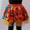 Falda Tutú para Niñas con Estampado de Calavera de Calabaza, Atuendo Temático de Halloween Europeo y Americano para Niños Pequeños, Falda de Longitud Media 22