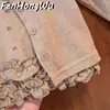 ¡TrendySo Coreano! Conjunto de Otoño para Niñas Cárdigan de Punto Suave y Esponjoso Chaleco con Adorno de Volantes Florales Pantalones de Campana