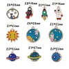 Serie de planetas del universo espacial pendientes de aleación con gota de aceite anillo colgante joyería colgante para el cabello accesorios de joyería diy
