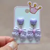 Aretes para Niñas, Clip para Oreja, Aretes Indoloros para Niñas Perforadas, Joyería de la Princesa Elsa, Lindos Aretes de Juguete para Niñas Pequeñas