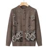 Suéter cárdigan de punto para abuela de primavera y otoño para mujeres de mediana edad y ancianas, ropa de madre, otoño e invierno, ropa para ancianos, abrigo suéter de cuello redondo holgado