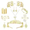 Accesorios para la Cabeza de Estilo Europeo y Americano de Venta Caliente Transfronteriza, Diadema de Aleación con Forma de Hoja Estilo Palacio, Pulsera de Brazo Musical de Tres Círculos, Accesorio para el Cabello de Novia