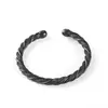 Pulsera de Acero Inoxidable Trenzada con Cable de Acero Abierta Elástica para Joyería, Electrochapada al Vacío, de Venta Caliente Transfronteriza, en Stock, al por Mayor