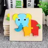 Quebra-Cabeça 3D de Animais de Desenho Animado em Madeira para Crianças, Quebra-Cabeça Espessado para Educação Infantil, Brinquedo de Blocos de Construção Educacionais, Fabricante, Atacado