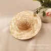 Sombrero de Paja Tejido Floral Mini Sombrero de Paja Manualidad Sombrero Decorativo para Muñeca Accesorios para Joyería DIY 4-25cm