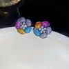 Brincos de Borboleta com Zircônia de Agulha Prata Super Brilhantes, Luxo Leve, Alto Padrão, Brincos Requintados, Brincos Estilo Luxuoso para Jantar para Mulheres, Nicho