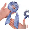 Acessórios de Cabelo Tie-Dye Feitos à Mão, Estilo Étnico Tradicional DIY Algodão Puro Tecido Branco Scrunchie Tingido de Azul, Presente de Aniversário