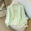 Nuevo Suéter de Punto Coreano de Dos Piezas Falsas con Rayas de Color Contrastante para Mujer, Ropa de Abrigo Versátil, Top de Manga Larga con Cuello Redondo