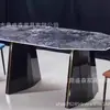 Pata de mesa de acero inoxidable con piedra de lujo ligero, base de mesa de comedor de mármol con placa de roca de lujo ligero, pata de mesa redonda o larga para el hogar de gama alta