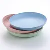 Plato llano popular de estilo nórdico transfronterizo de trigo de 20 cm plato redondo para dumplings plato de uso doméstico caja de regalo se puede imprimir logo