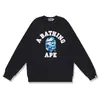 Marca de moda transfronteriza de comercio exterior BAPE sudadera con capucha de punto para hombre, otoño e invierno, manga larga, estampado de letras, holgada, cuello redondo