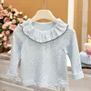 Top Básico Floral Informal Estilo Coreano Nuevo para Niñas Otoño Bebé Elegante Top Infantil Moda Estilo Trendy Ropa Infantil