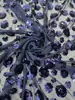 Tela de bordado floral tridimensional de lentejuelas de ancho completo malla densa tela bordada con lentejuelas en capas vestido formal largo fiesta
