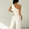 Mono de un solo hombro sin mangas estilo moda europea y americana de Amazon transfronterizo mono de ropa para mujer de comercio exterior pantalón largo