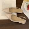 Zapatos de Noche de Estilo Francés de Punta para Mujer Tacones de Cuña Huecos Nuevo Estilo con Falda Sandalias Planas de Punta de Hada para Mujer Verano