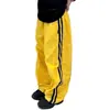 Pantalones deportivos retro de rayas estilo americano para hombre y mujer, pantalones de secado rápido, verano, delgados, holgados, de pierna ancha, casuales, para jazz, danza callejera