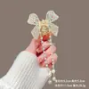 Clip de Garra de Borla de Mariposa de Perla de Diamante Hueco de Fairy Hollow Verano Horquilla de Metal para el Cabello para Mujer Parte Posterior de la Cabeza Recogido Horquilla Clip para Agarrar el Cabello