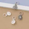 Colgante S925 Plata de Ley Maciza Personalizado Tótem de Sol Ojo del Diablo Cuerda Trenzada de Hilo con Cuentas Hecho a Mano DIY Accesorios de Joyería de Plata