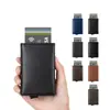 Carteira Anti-Roubo RFID para Homens Porta-Cartões Estojo de Cartões Personalizado Zíper Casual Freio Liga de Alumínio Pop-Up Fibra de Carbono