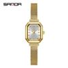 Sanda Novo Relógio de Pulso Feminino de Quartzo Moda Simples Romano Feminino Pulseira de Aço Relógio de Quartzo à Prova d'Água para Exterior